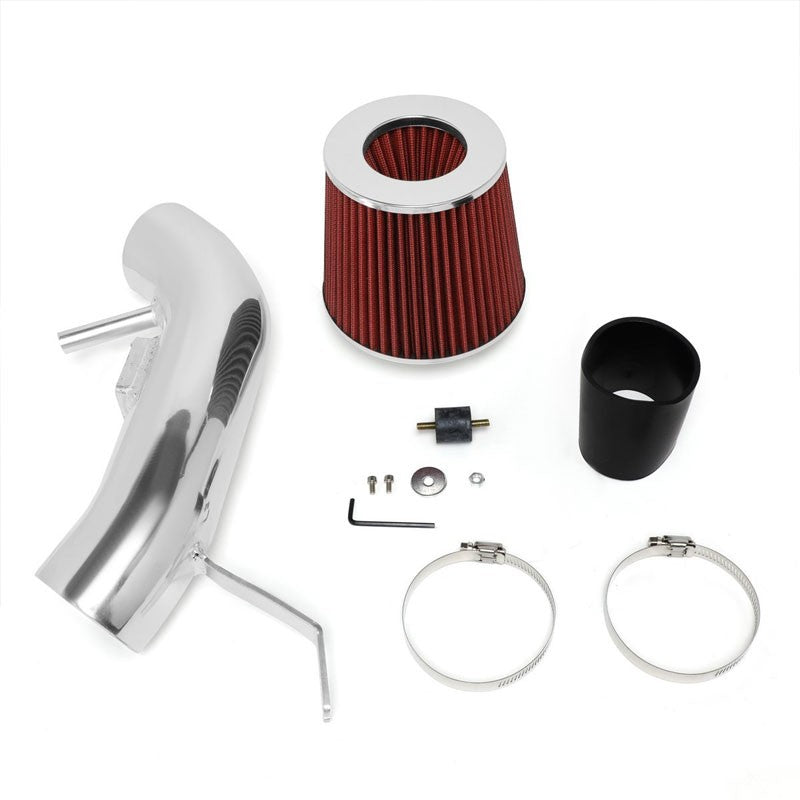 Polish Pipe Red Dry Cone Filter Shortram Air Intake Kit For 07-12 Altima 2.5L-Performance-BuildFastCar