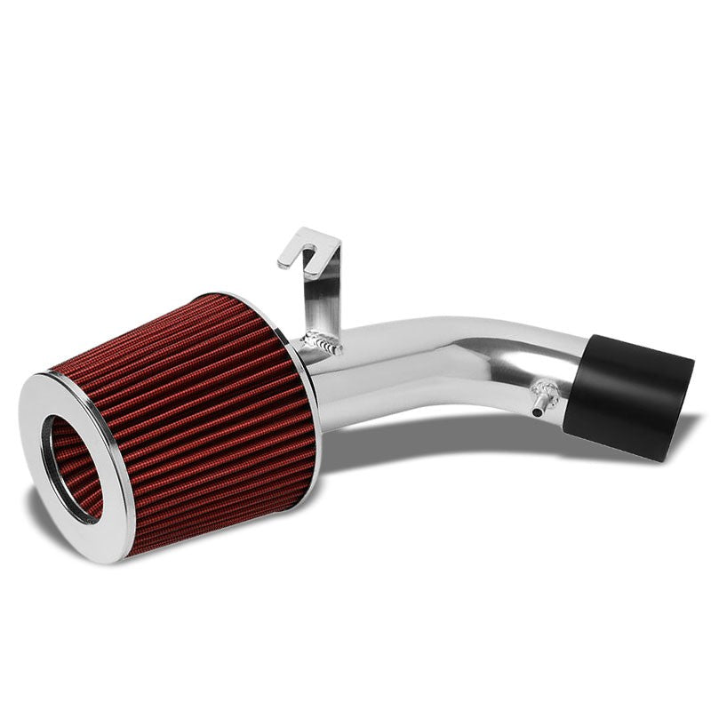 Polish Pipe Red Dry Cone Filter Shortram Air Intake Kit For 03-08 Tiburon 2.0L-Performance-BuildFastCar