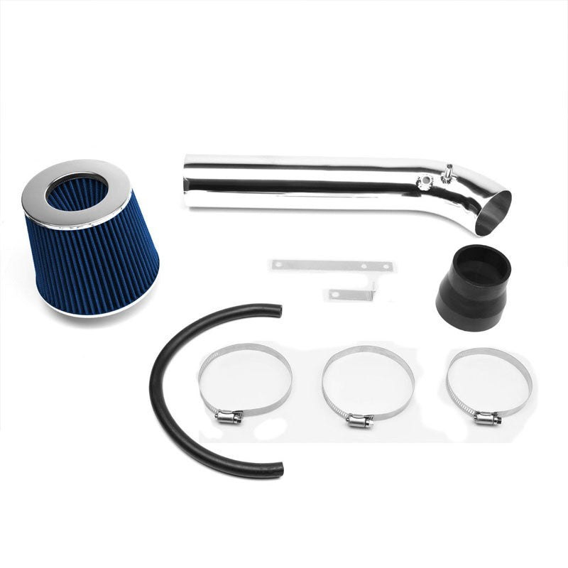 Polish Pipe Blue Dry Cone Filter Shortram Air Intake Kit For 92-95 Civic SOHC-Performance-BuildFastCar