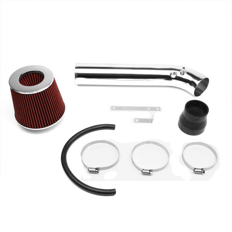 Polish Pipe Red Dry Cone Filter Shortram Air Intake Kit For 92-95 Civic SOHC-Performance-BuildFastCar