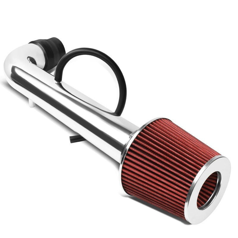 Polish Pipe Red Dry Cone Filter Shortram Air Intake Kit For 96-00 Civic CX DX LX-Performance-BuildFastCar