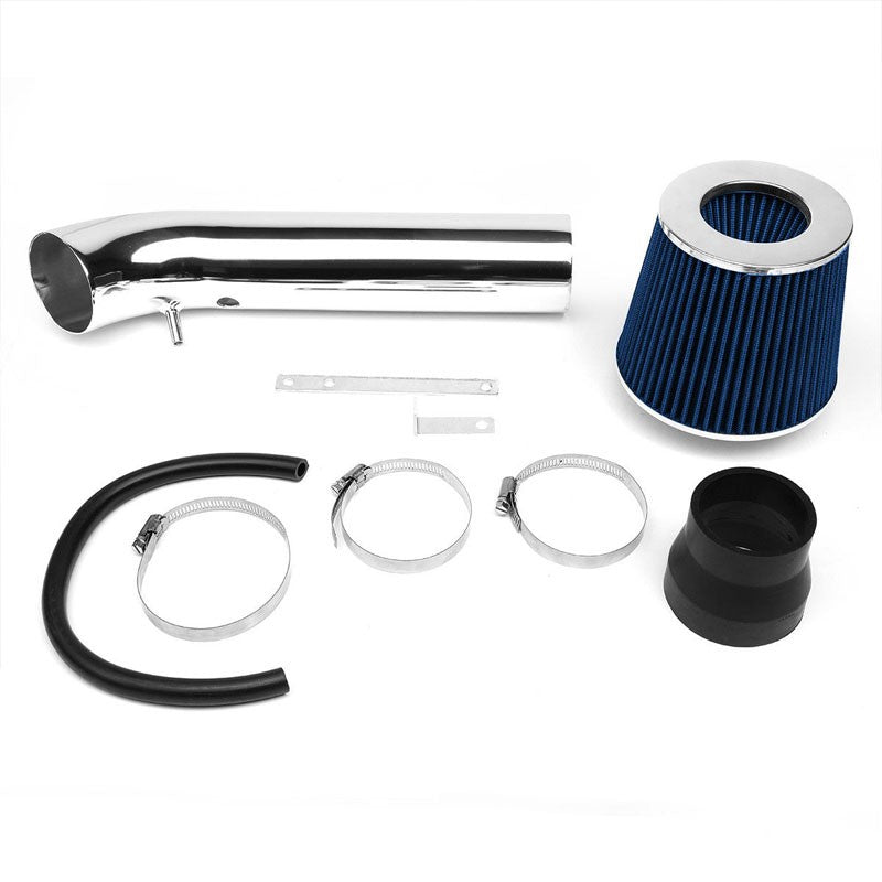 Polish Pipe Blue Dry Cone Filter Shortram Air Intake Kit For 96-00 Civic EX HX-Air Intake Systems-BuildFastCar