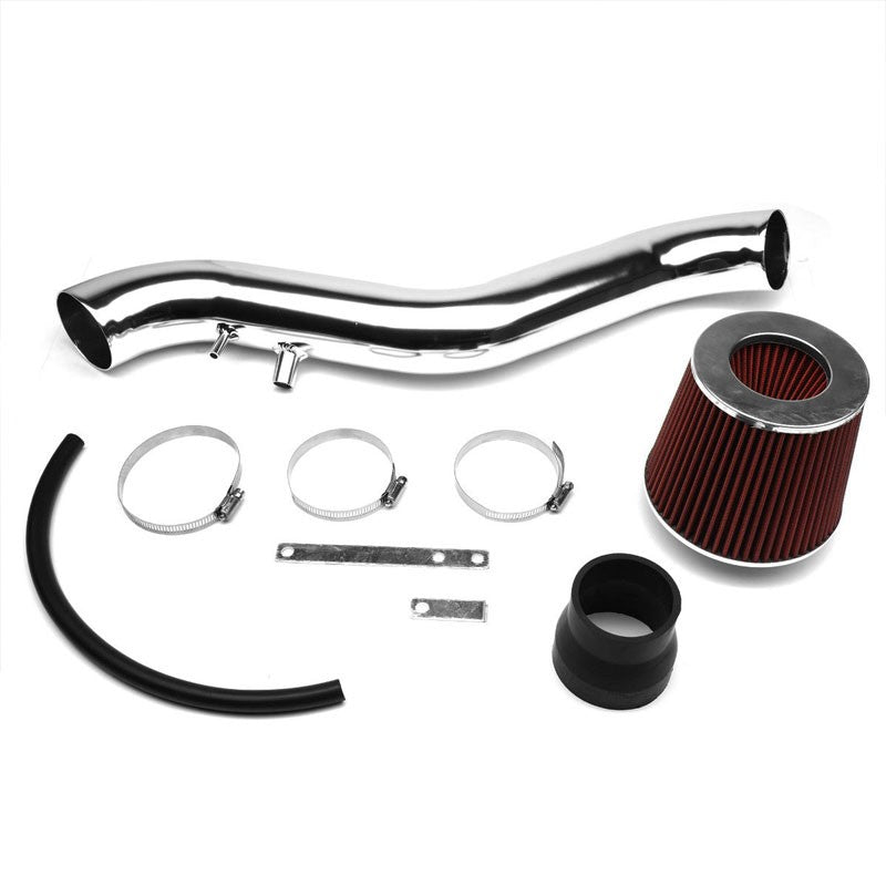Polish Pipe Red Dry Cone Filter Shortram Air Intake Kit For 90-93 Acura Integra-Performance-BuildFastCar