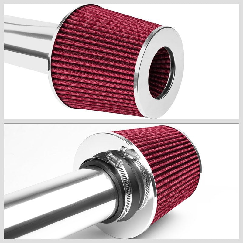 Polish Pipe Red Dry Cone Filter Shortram Air Intake For 94-01 Integra GS RS LS-Performance-BuildFastCar