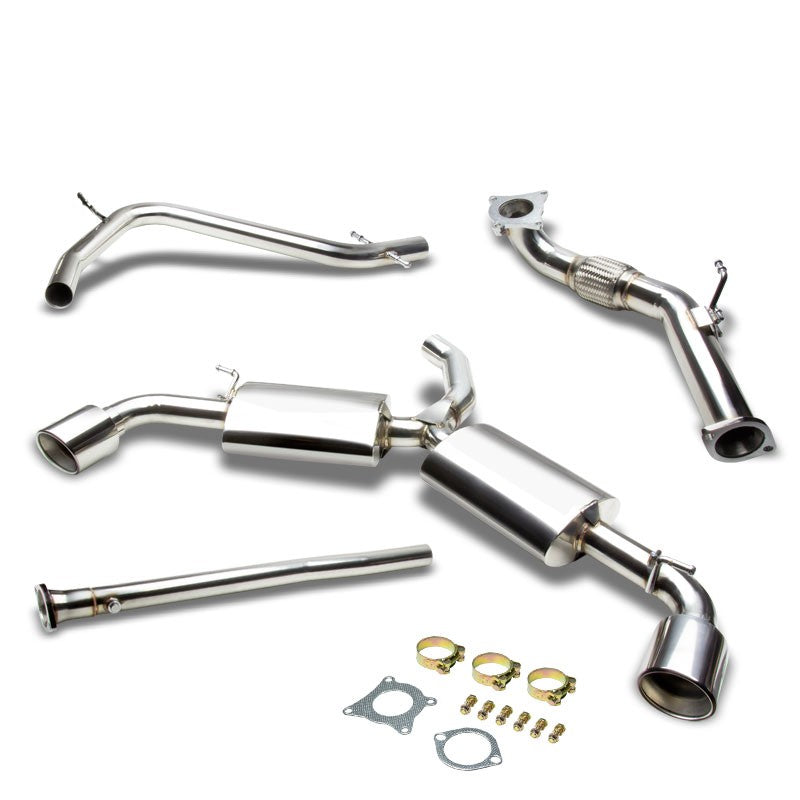 4" Slant Roll Muffler Tip Exhaust Catback System For 10-12 GTI MK6 A6/Typ 5K-Performance-BuildFastCar