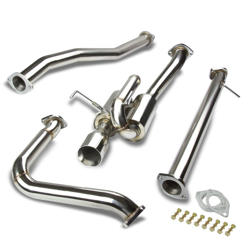 3.5" Round Roll Muffler Tip Exhaust Catback System For 12-13 Fiat 500 1.4L SOHC-Performance-BuildFastCar