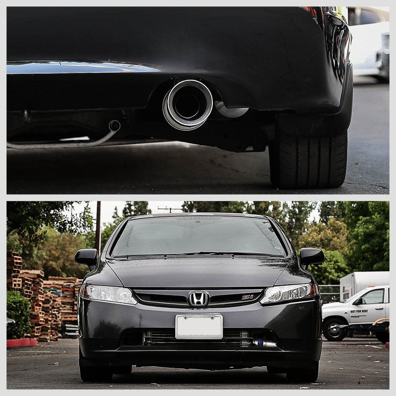4.5" Roll Muffler Tip Exhaust Catback System For 07-11 Civic FA5 Si 2.0L DOHC-Performance-BuildFastCar