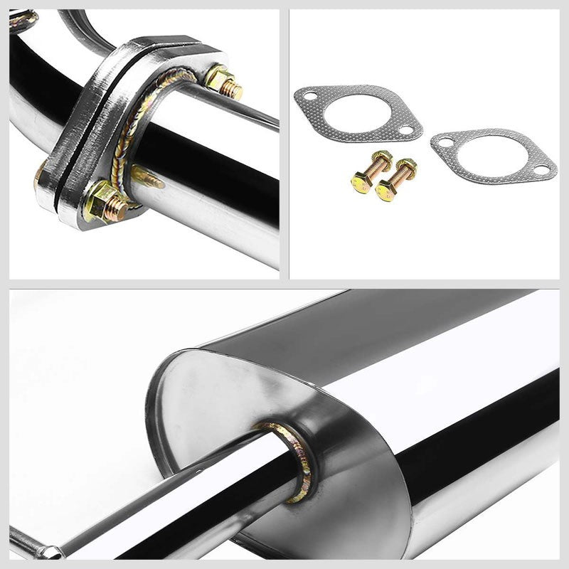 3.5" Slant Roll Muffler Tip Exhaust Catback System For 03-08 Martrix E130 1.8L-Performance-BuildFastCar