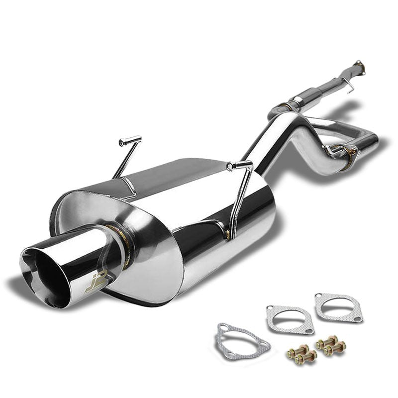 3.5" Slant Roll Muffler Tip Exhaust Catback System For 94-01 Integra 1.8L DOHC-Performance-BuildFastCar