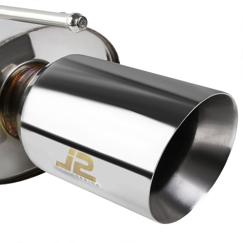 4" Round Roll Muffler Tip Exhaust Catback System For 01-05 Lexus IS300 3.0L DOHC-Performance-BuildFastCar