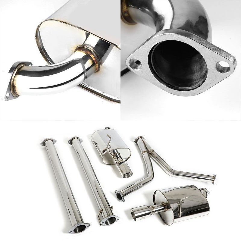 3.5" Dual Roll Muffler Tip Exhaust Catback System For 09-15 Maxima A35 3.5L DOHC-Performance-BuildFastCar
