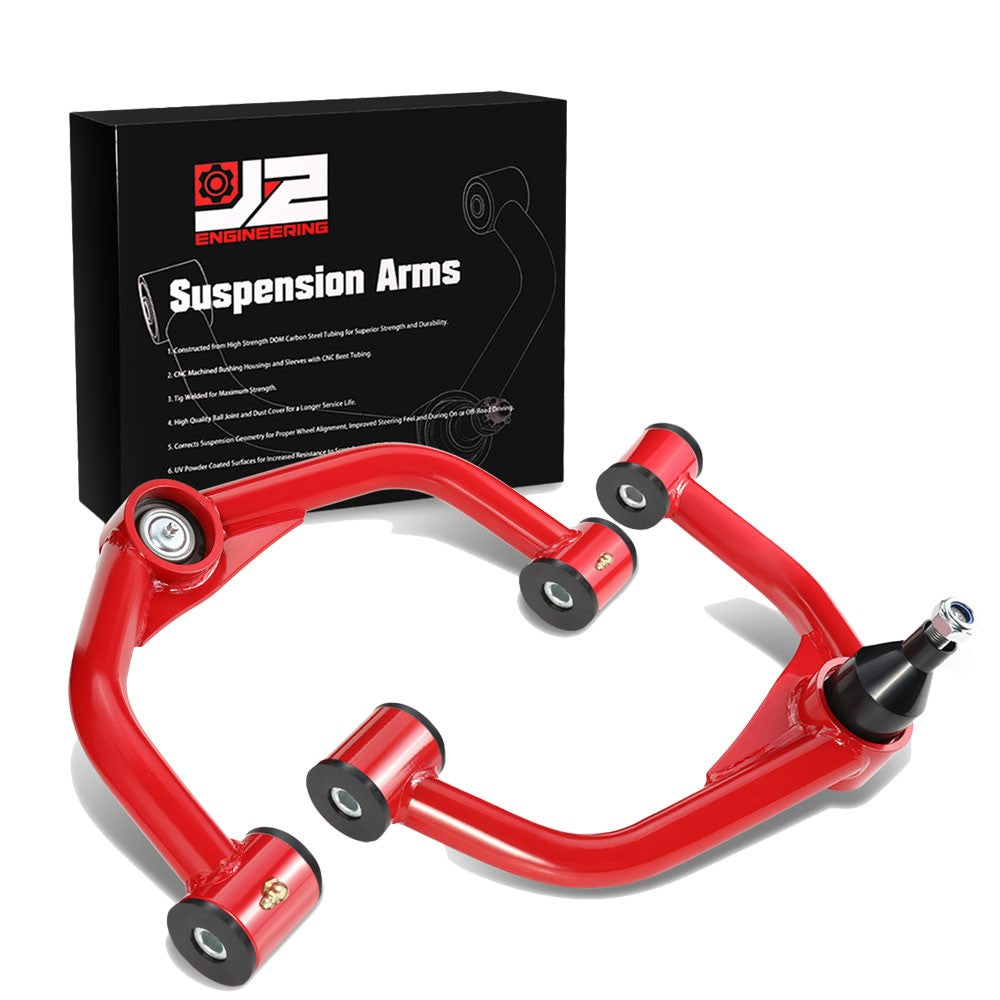 J2 Red 2-4" Lift Front Upper Control Arm 11-19 Silverado 2500 3500 HD J2-FUCA-CS11-2535-RB