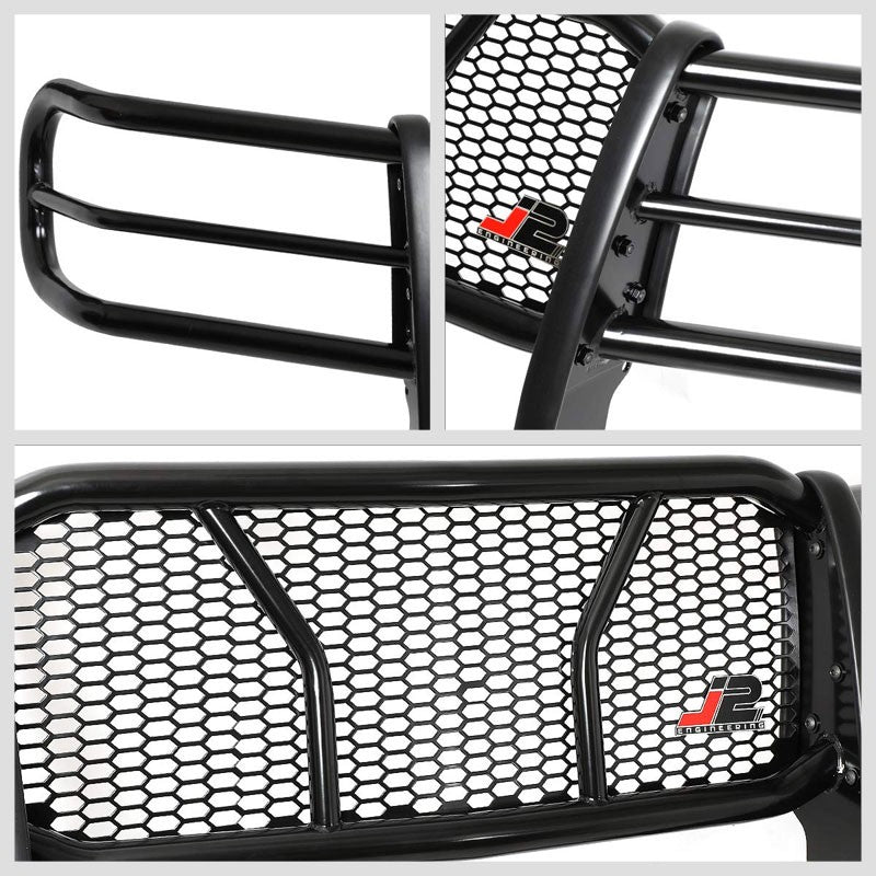 J2 Black Mild Steel Full Front Grille Guard For 11-14 GMC Sierra 2500 HD/3500 HD-Grille Guards & Bull Bars-BuildFastCar