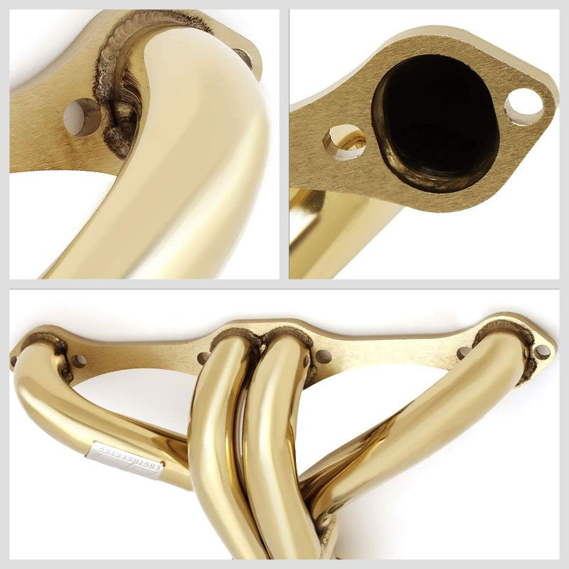 J2 Gold Exhaust Header For 66-96 Chevy/GMC Small Block SBC V8 305 327 350 400