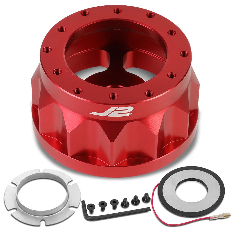 93-97 Civic del Sol J2 Red 6-Bolt Steering Wheel Hub Adapter