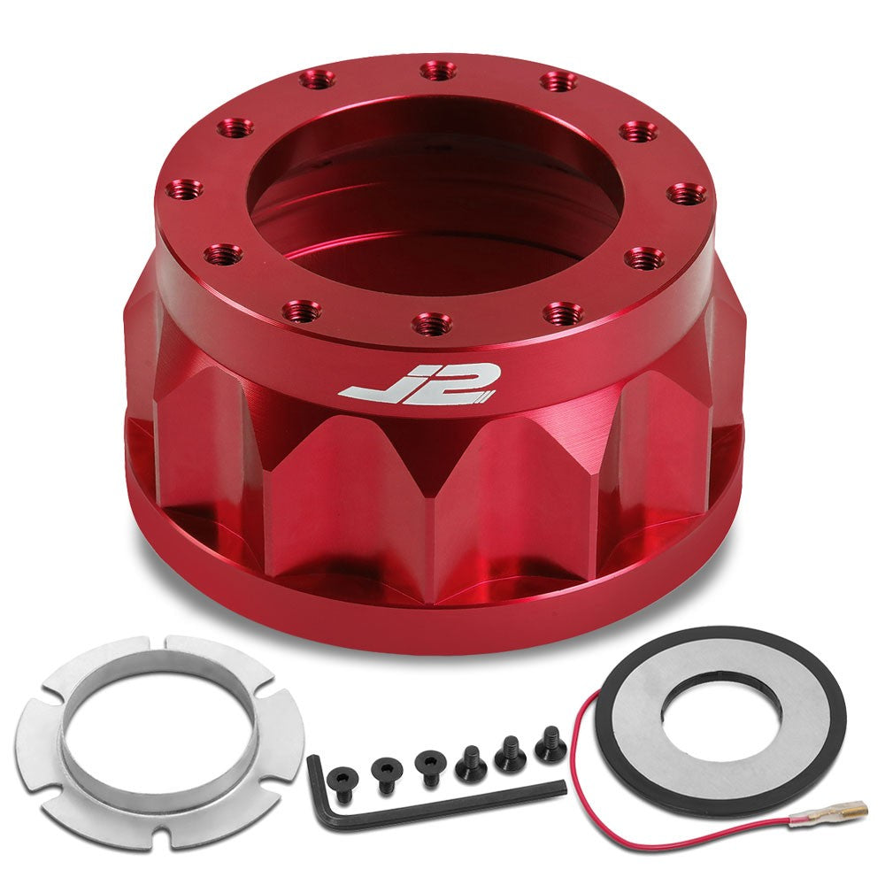 88-91 CR-X J2 Red 6-Bolt Steering Wheel Hub Adapter