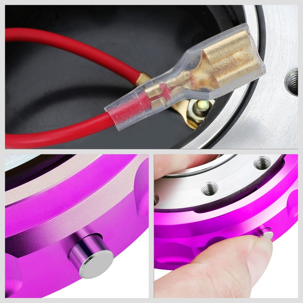 J2 Purple Low Profile Twist Lock Steering Wheel Quick Release Adapter J2-QR-ZTL-9070-PP