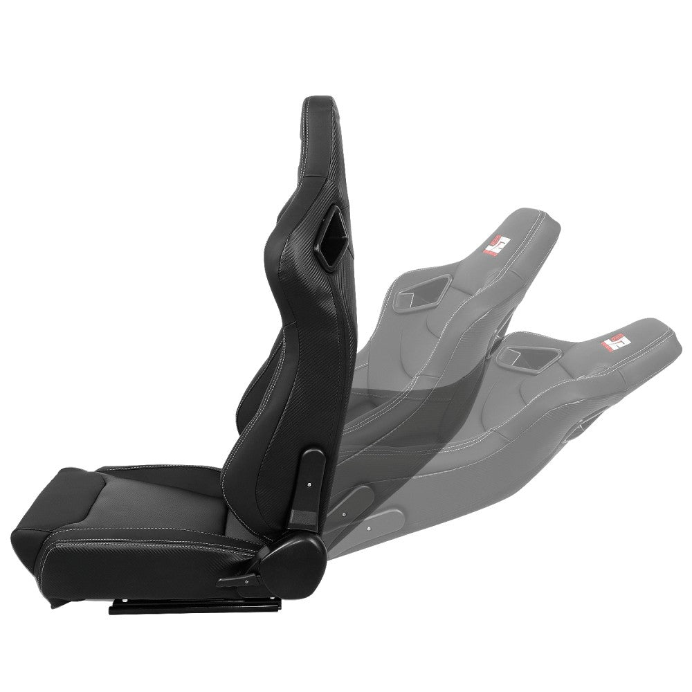 J2 J2-RS-002-BK Reclineable Racing Seat w/Slider Black J2-RS-002-BK