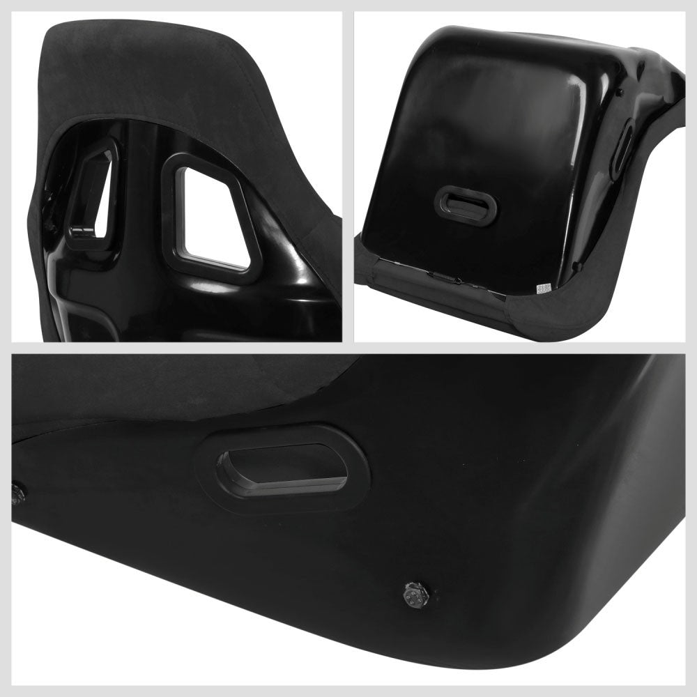 J2 J2-RS-005-BK Medium Fixed Bucket Racing Seat w/Slider Black J2-RS-005-BK