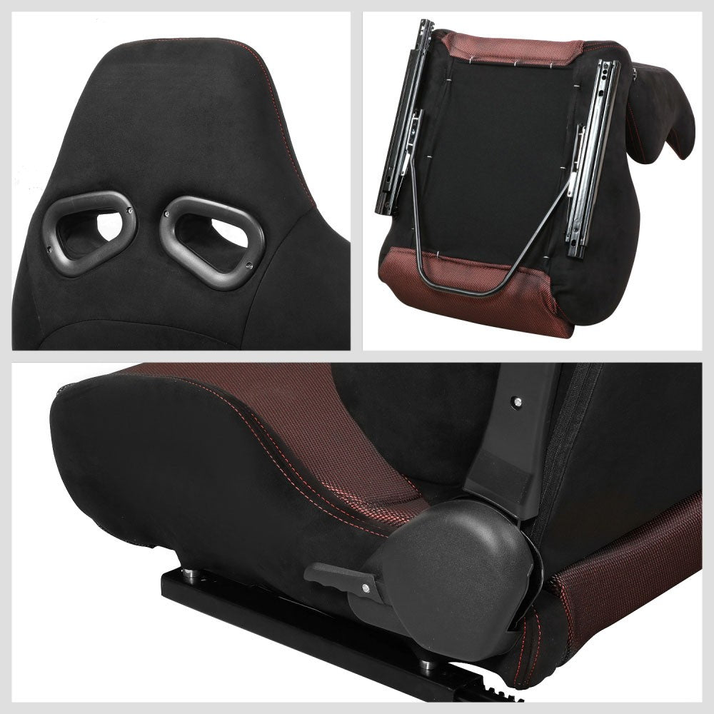 J2 J2-RS-006-RD Reclineable Racing Seat w/Slider Black/Blue J2-RS-006-RD