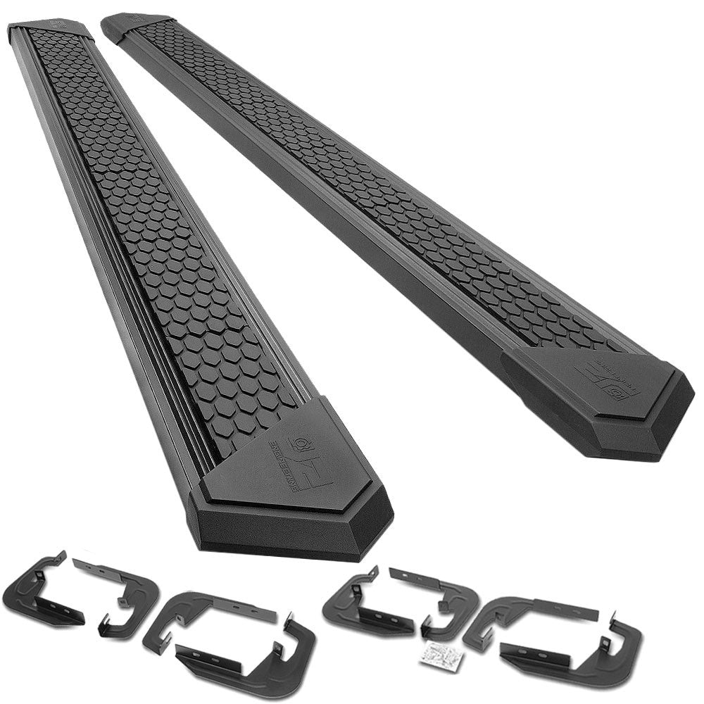 Black J2 Honeycomb Pad Running Board Nerf Bar 07-18 Silverado 1500 Crew Cab J2-STEPB-ZTL-8252-SSBK
