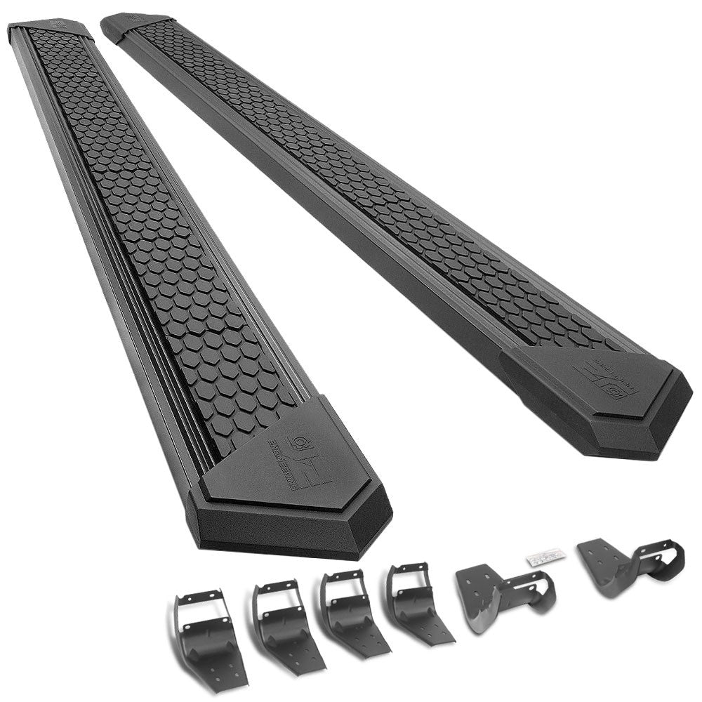 Black J2 Honeycomb Pad Running Board Nerf Bar 15+ F150 P552 P702 Crew Cab J2-STEPB-ZTL-8255-SSBK