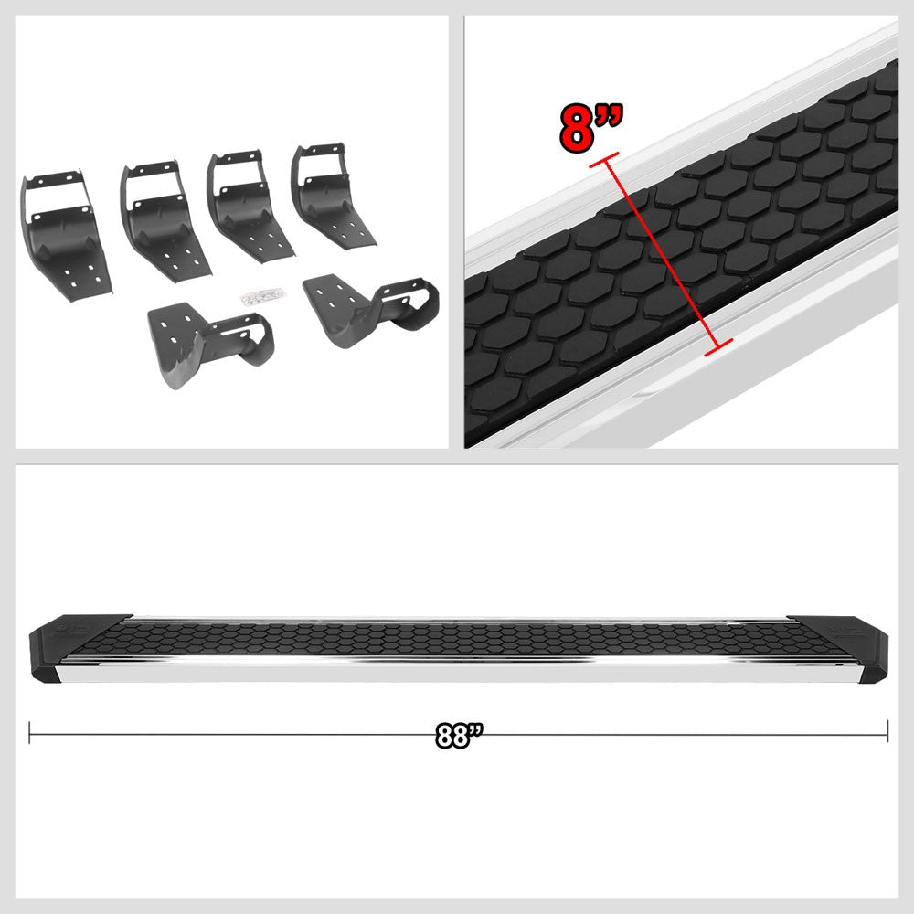 Metal J2 Honeycomb Pad Running Board Nerf Bar 15+ F150 P552 P702 Crew Cab J2-STEPB-ZTL-8255-SS