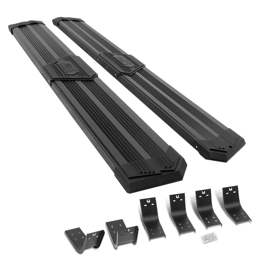 Black J2 Wide Pleated Running Board Nerf Bar 09-18 Ram 1500 Extended Cab J2-STEPB-ZTL-8265-SSBK