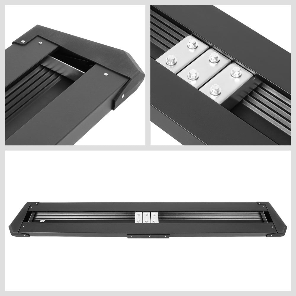 Black J2 Wide Pleated Running Board Nerf Bar 09-18 Ram 1500 Extended Cab J2-STEPB-ZTL-8265-SSBK