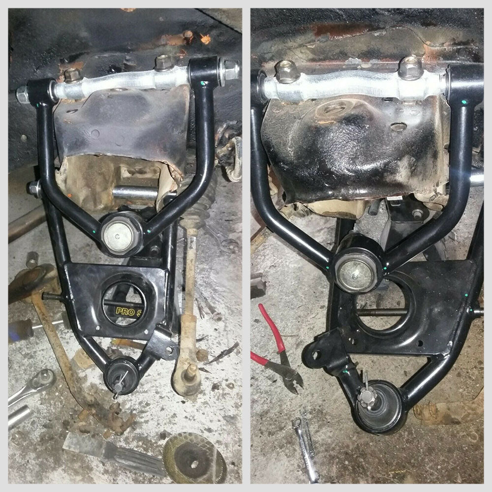 Black Steel Front Upper+Lower Control Arms Suspension Kit For 74-78 Mustang II