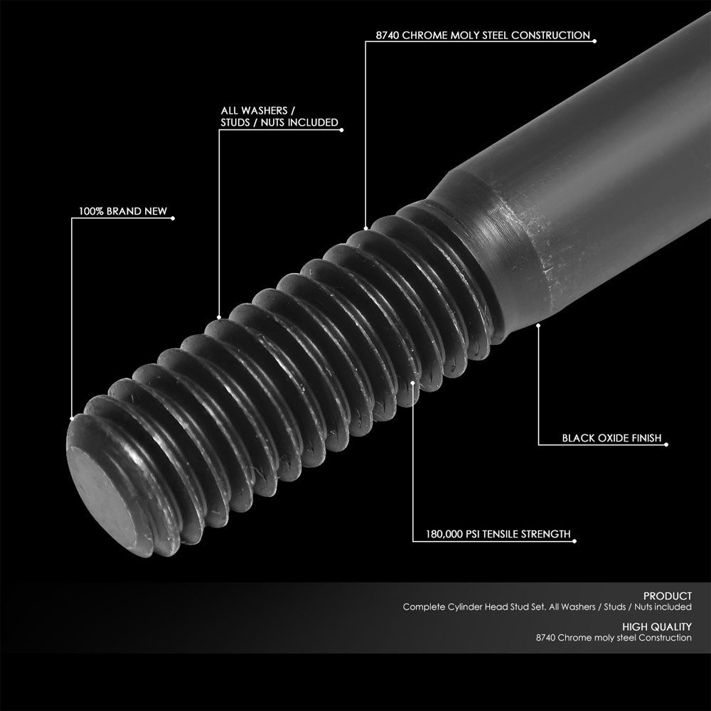 BFC 12-Point Cylinder Head Studs bolts For 92-96 Prelude 2.2L F22A1/2.3L H23A1