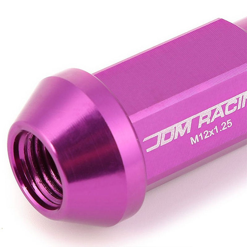 Purple Aluminum M12x1.25 50mm Tall Open Knurl Acorn Tuner 20x Conical Lug Nuts-Accessories-BuildFastCar