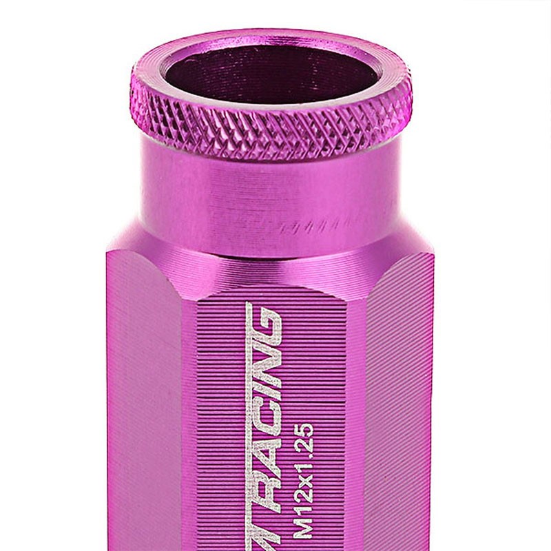 Purple Aluminum M12x1.25 50mm Tall Open Knurl Acorn Tuner 20x Conical Lug Nuts-Accessories-BuildFastCar