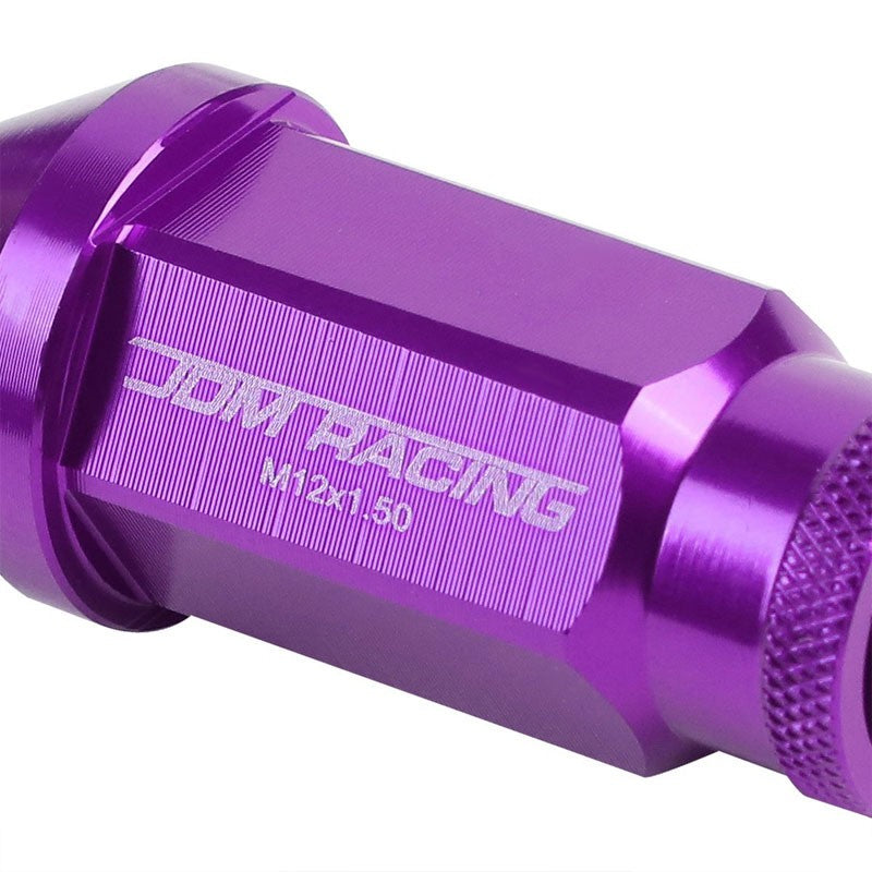 Purple Aluminum M12x1.50 50mm Tall Open Knurl Acorn Tuner 20x Conical Lug Nuts-Accessories-BuildFastCar