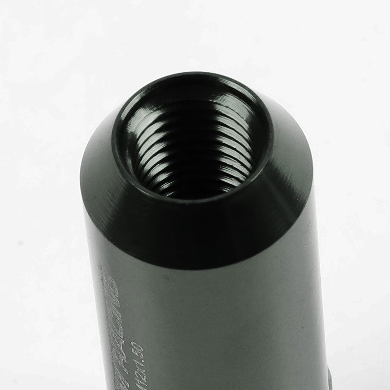 Gunmetal Aluminum M12x1.50 20MM Hexagon Open Acorn Tuner 20x Conical Lug Nuts-Accessories-BuildFastCar