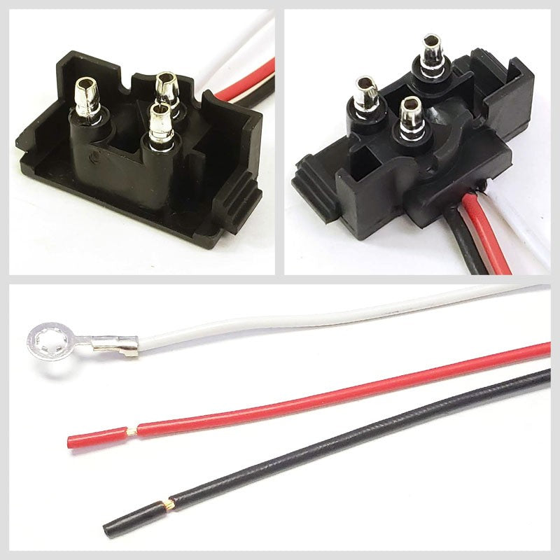 10xWiring Harness Right Angle Double Contact 9" 3 Prong Caution Light Pigtail-Truck & Trailer Parts-BuildFastCar