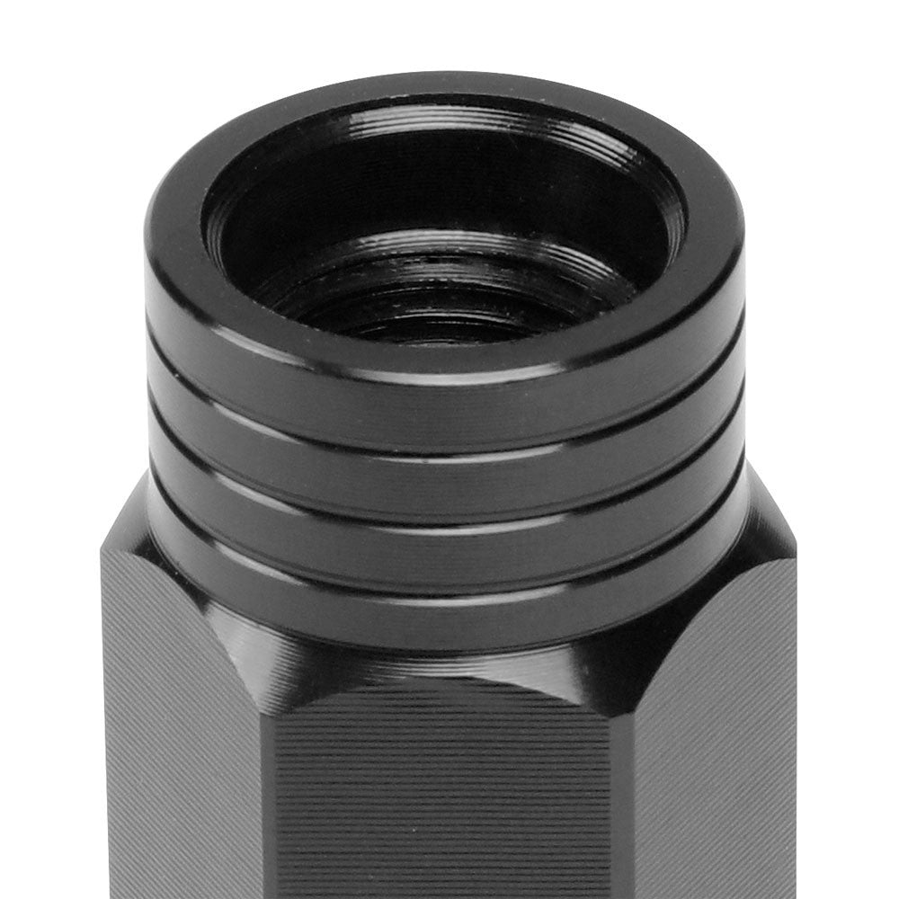 J2 Black M12x1.25 Open Knurled End Acorn Tuner Lug Nuts