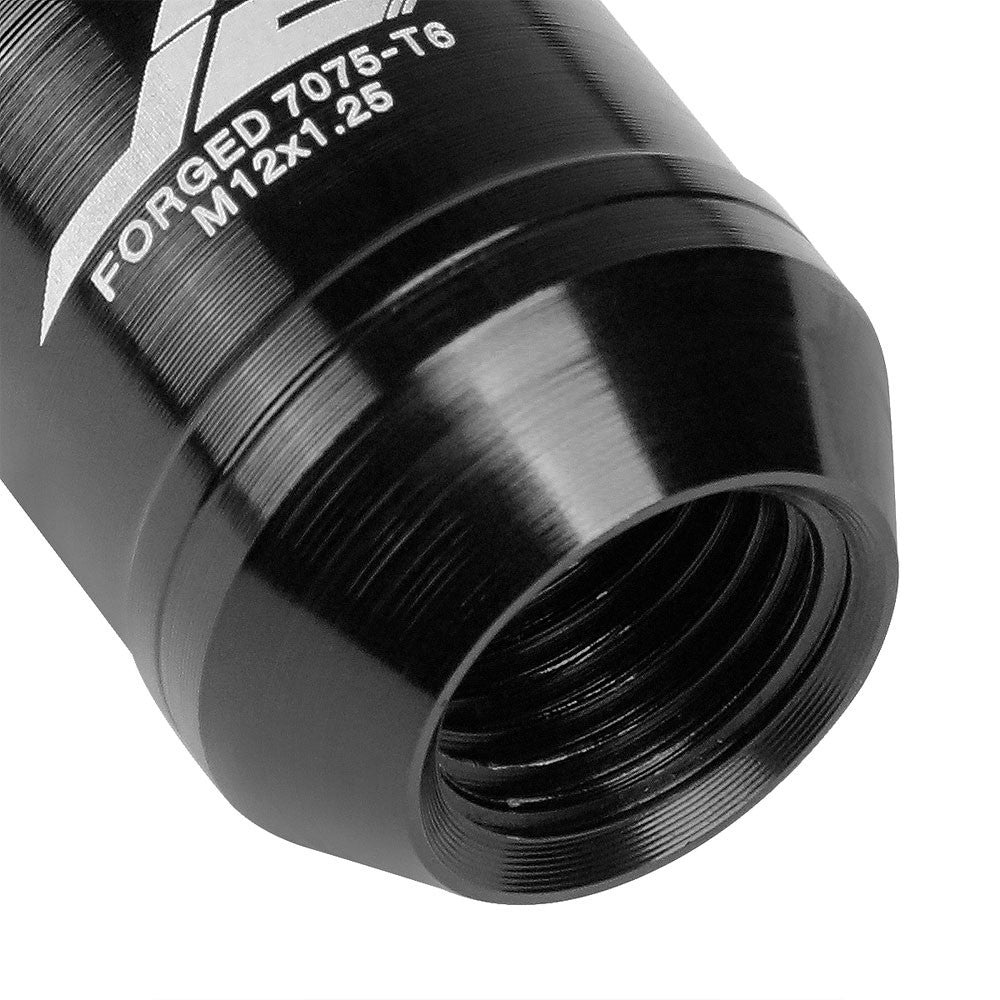 J2 Black M12x1.25 Open End Acorn Tuner Lug Nuts