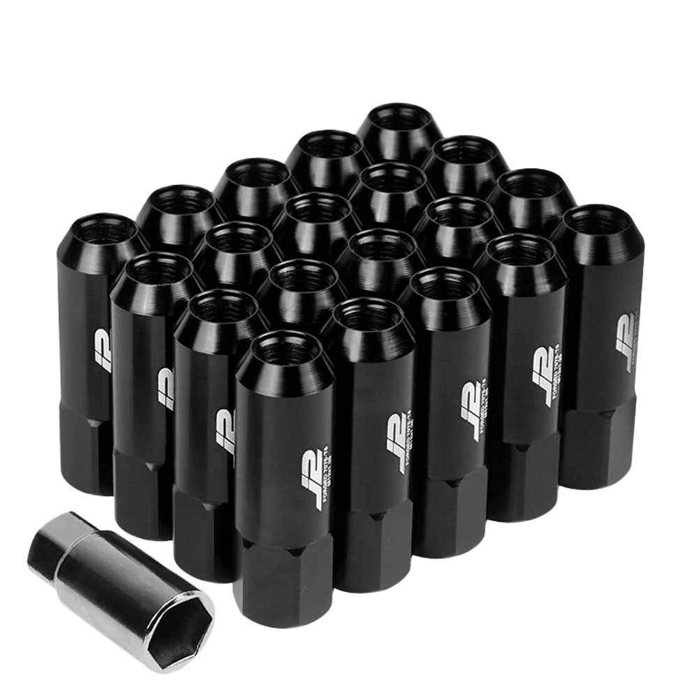 J2 Aluminum Black Open End Acorn Tuner Lug Nuts Conical Seat M12x1.25 T7-003