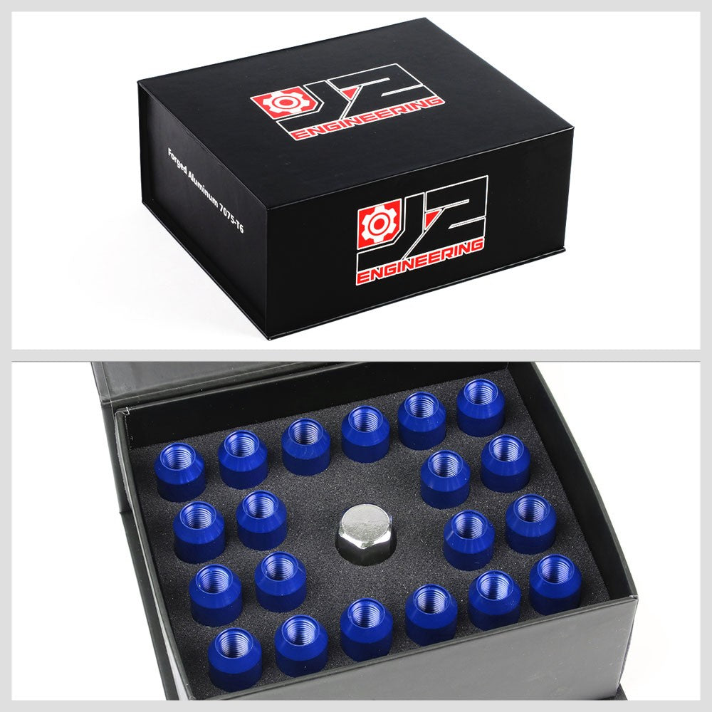 J2 Aluminum Blue Open End Acorn Tuner Lug Nuts Conical Seat M12x1.25 T7-003-Car & Truck Wheels-BuildFastCar