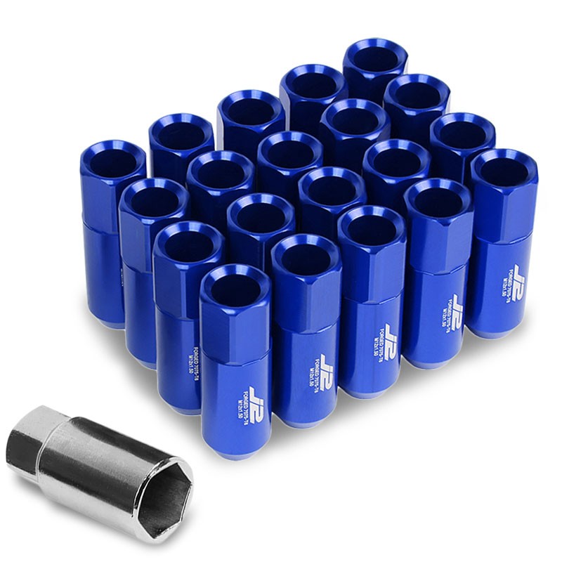 J2 Aluminum Blue Open End Acorn Tuner M12 x 1.50 20MM OD/60MM Height Lug Nuts-Car & Truck Wheels-BuildFastCar