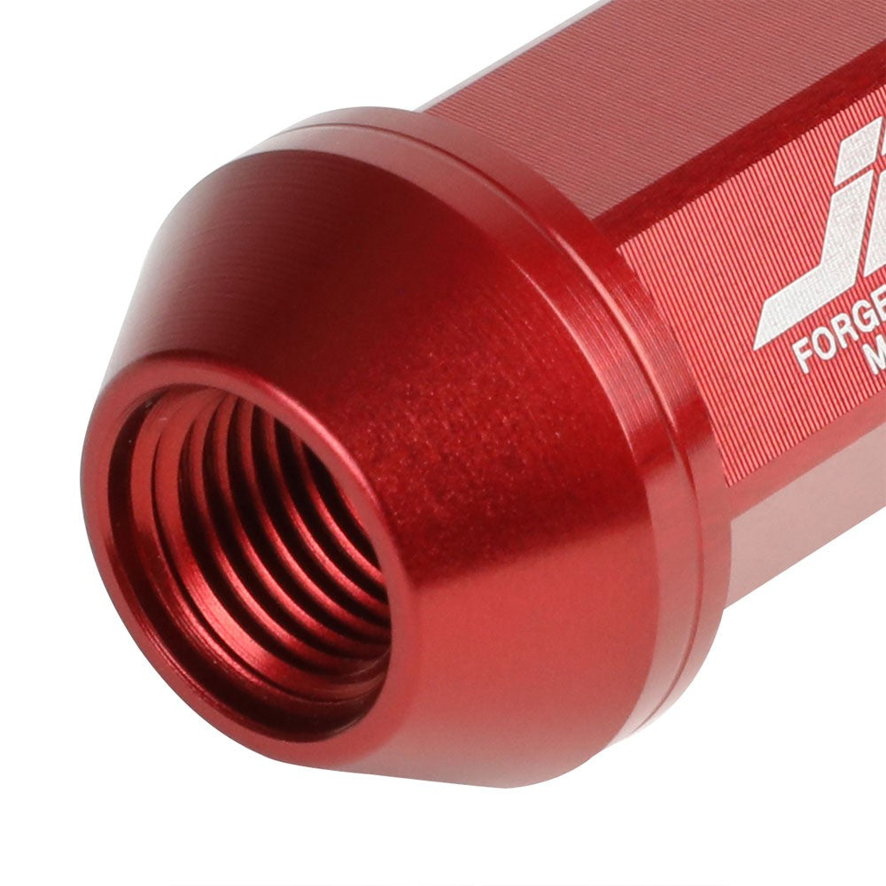 J2 Red Open Knurled End Acorn Tuner Lug Nuts Conical Seat M12x1.25 T7-004-Car & Truck Wheels-BuildFastCar