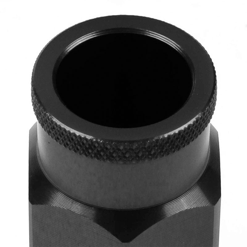 J2 Black Open Knurled End Acorn Tuner M12 x 1.50 25MM OD/50MM Height Lug Nut Set-Car & Truck Wheels-BuildFastCar