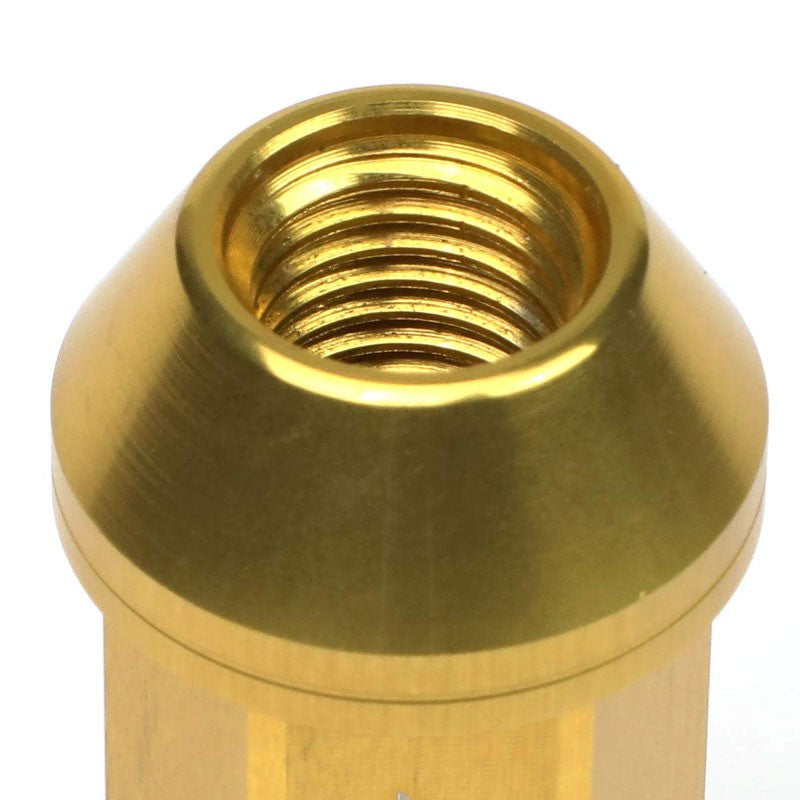 J2 Gold Open Knurled End Acorn Tuner M12 x 1.50 25MM OD/50MM Height Lug Nut Set-Car & Truck Wheels-BuildFastCar