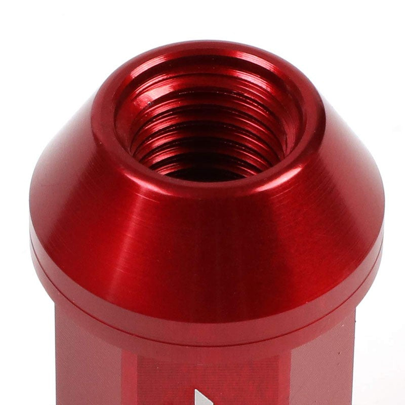 J2 Red Open Knurled End Acorn Tuner M12 x 1.50 25MM OD/50MM Height Lug Nut Set-Car & Truck Wheels-BuildFastCar