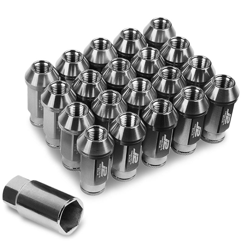 J2 Silver Open Knurled End Acorn Tuner M12 x 1.50 25MM OD/50MM Height Lug Nut-Car & Truck Wheels-BuildFastCar