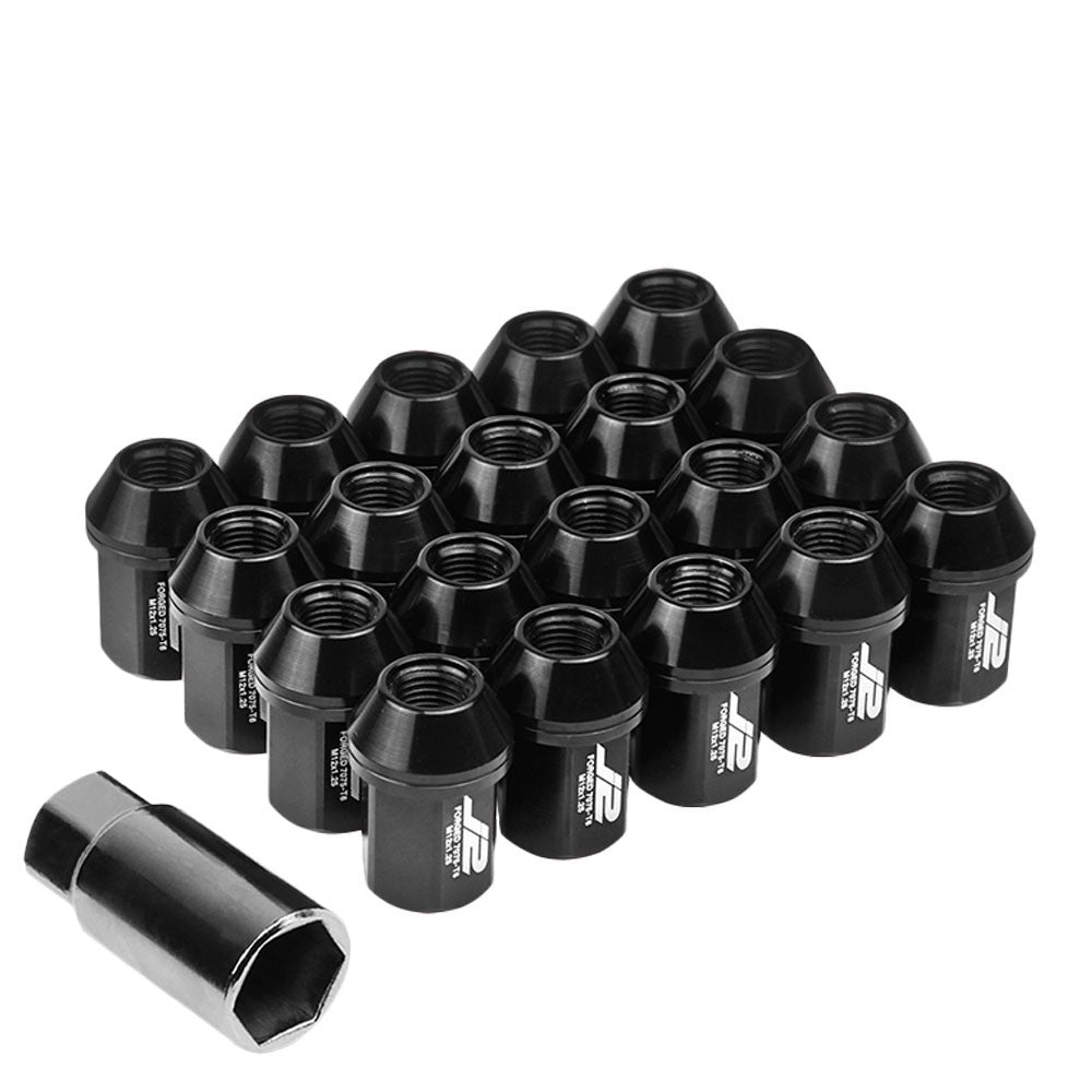 J2 Aluminum Black Close End Acorn Tuner Lug Nuts Conical Seat M12x1.25 T7-006
