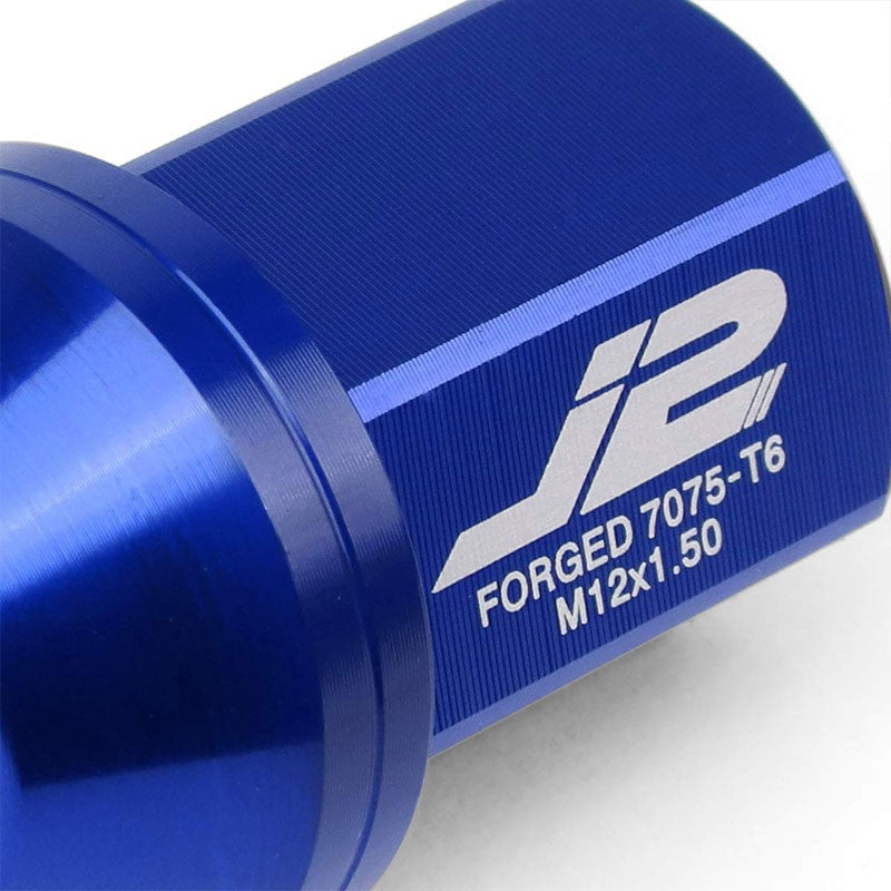 J2 Aluminum Blue Close End Acorn Tuner M12 x 1.50 25MM OD/35MM Height Lug Nuts-Car & Truck Wheels-BuildFastCar