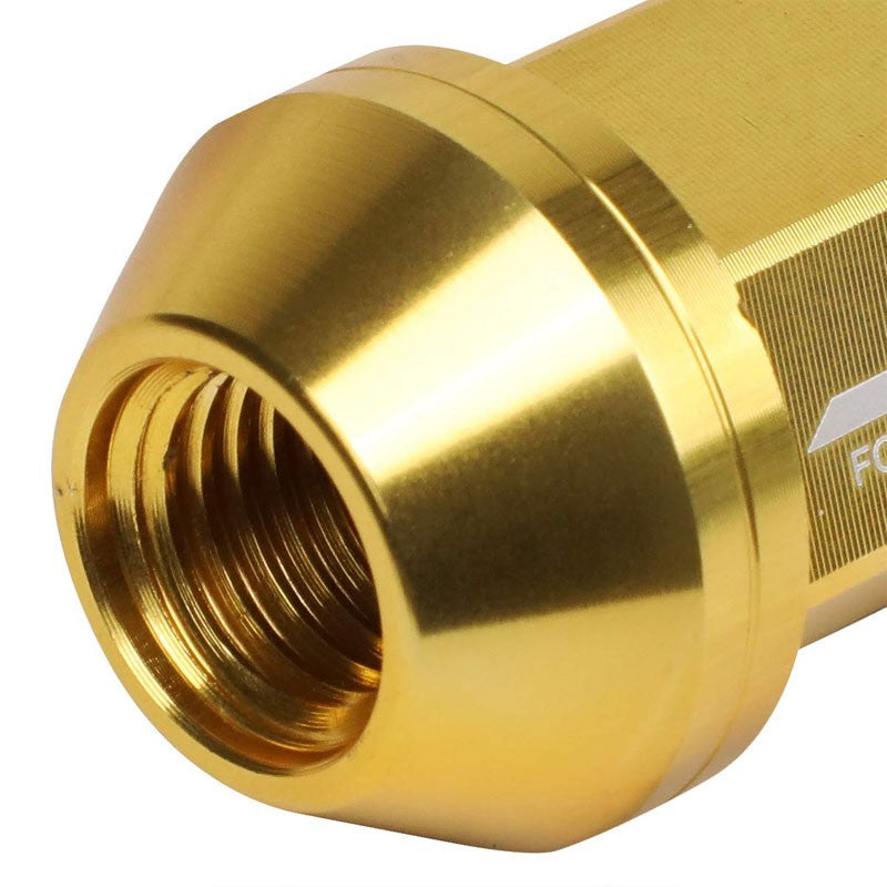 J2 Aluminum Gold Close End Acorn Tuner M12 x 1.50 25MM OD/35MM Height Lug Nuts-Car & Truck Wheels-BuildFastCar