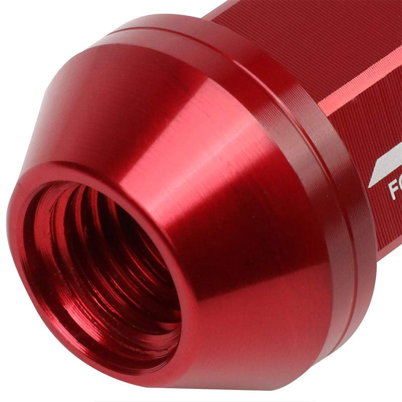 J2 Aluminum Red Close End Acorn Tuner M12 x 1.50 25MM OD/35MM Height Lug Nuts-Car & Truck Wheels-BuildFastCar